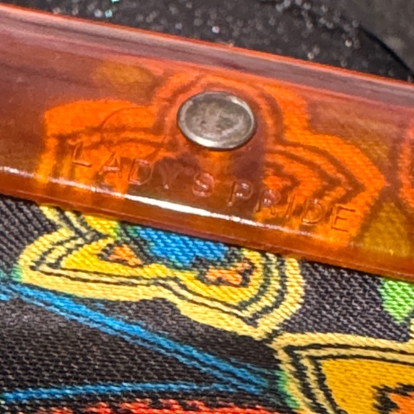 60s Paisley Folding Tote Bag with Lucite Handle by Lady Pride - Picture 7 of 11